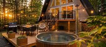 Kartalla Aframe chalet lake access near Tremblant