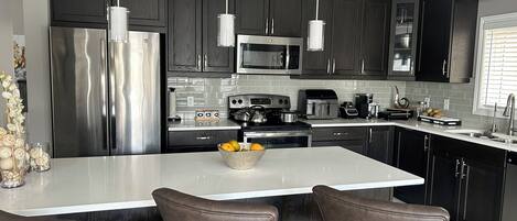Microwave, stovetop, dishwasher