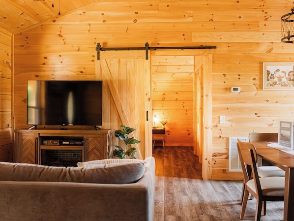 Smart-tv och eldstad