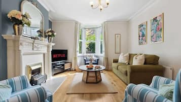 TV, fireplace, offices