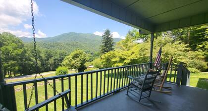BEST porch view of the Smokies! AMAZING creekside fire pit, Master suite!