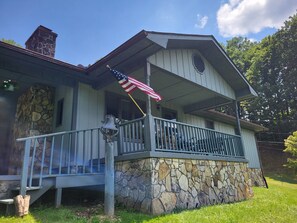 Exterior - BEST porch view of the Smokies! AMAZING creekside fire pit, Master suite! (Andrews)