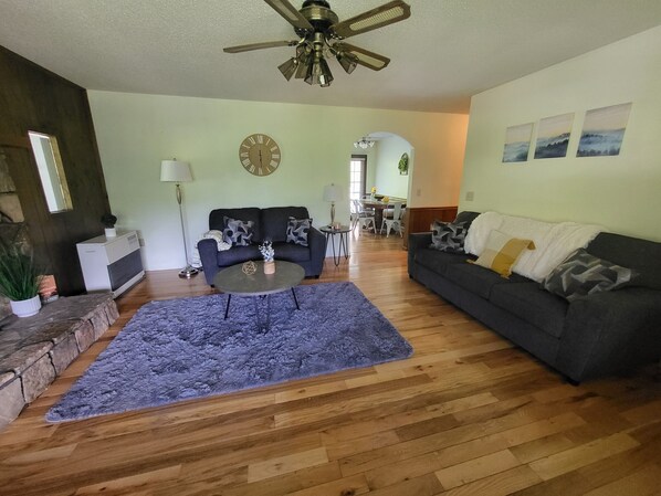 Smart TV, fireplace, printers