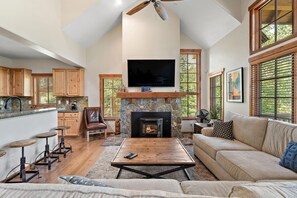 Télévision, cheminée