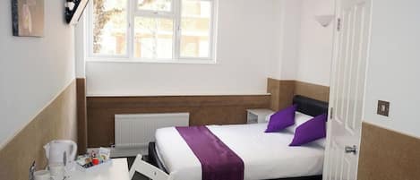 Hypo-allergenic bedding, individually furnished, desk, laptop workspace
