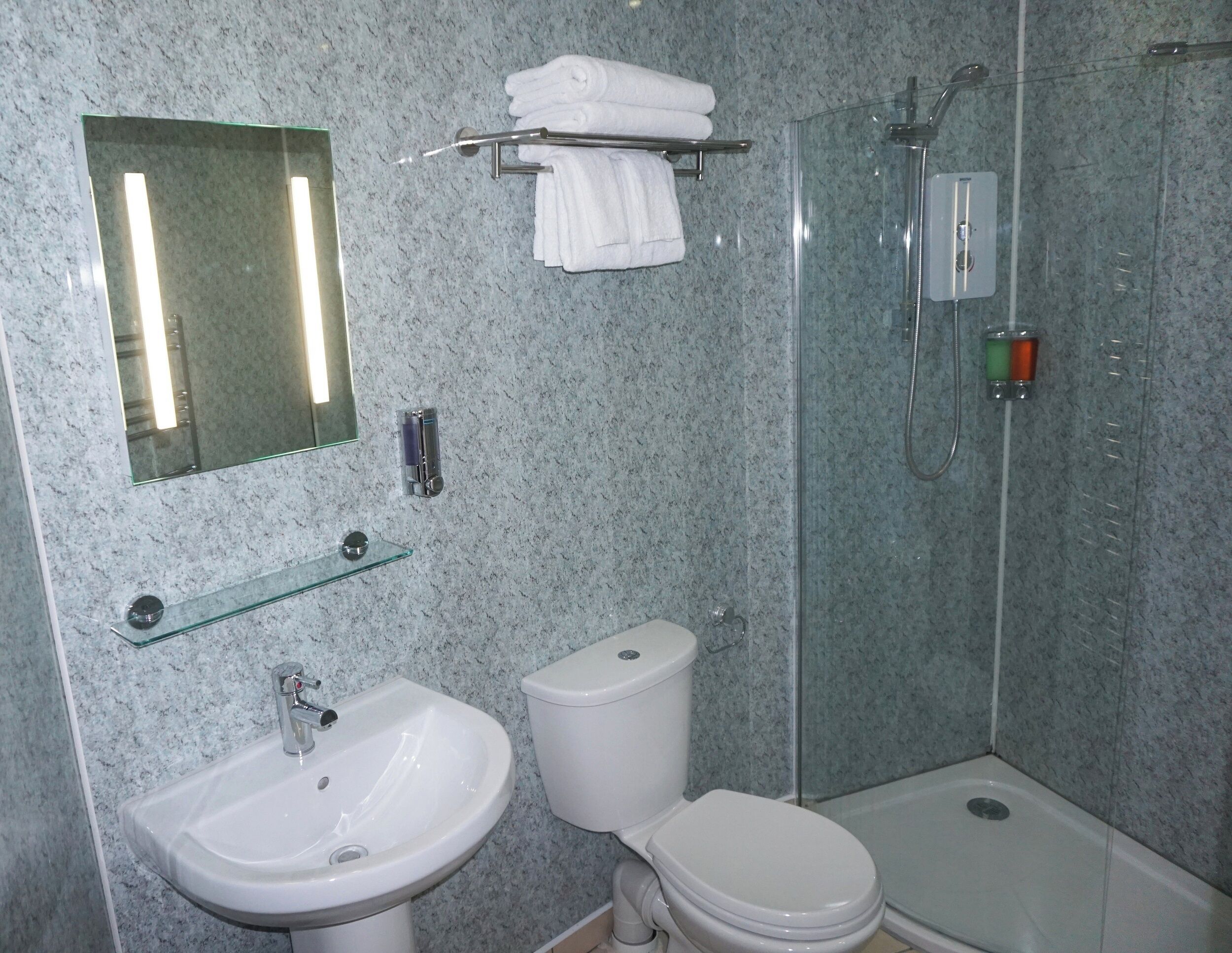 Hair dryer, towels