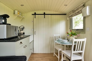 Fridge, microwave, oven, electric kettle