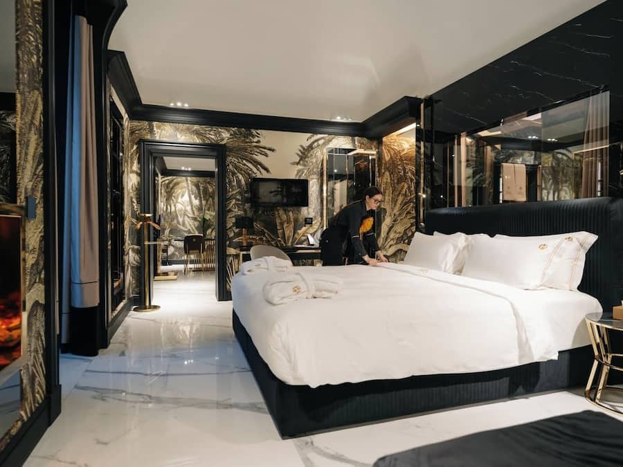 Egyptian cotton sheets, premium bedding, down duvets, memory-foam beds