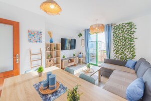 City Apartment, 2 Bedrooms, River View | Living area | 40-inch flat-screen TV with digital channels