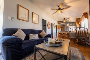 House, Multiple Beds, Kitchen | Living area | TV - Lagoon Life Hideaway (Tuckerton)