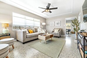 House, Multiple Beds, Kitchen, Garden View (Sunny Side Up) | Living area | 42-inch flat-screen TV with digital channels - Sunny Side Up A Charming Retreat! (Tampa)