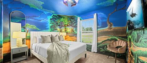 3 室のベッドルーム、デスク、WiFi、ベッドシーツ