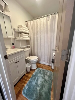 Haartrockner, Handtücher, Seife, Shampoo