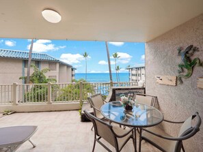 Lejlighed - 1 kingsize-seng med sovesofa - balkon - havudsigt (Kona Reef F2) | Udendørs spisemuligheder