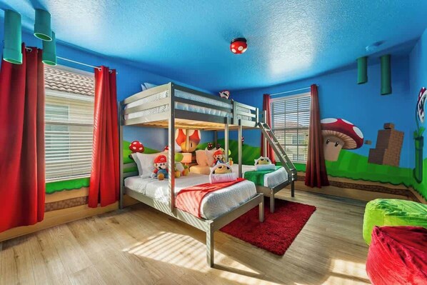 5 bedrooms, iron/ironing board, travel cot, WiFi