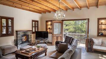 Télévision, cheminée