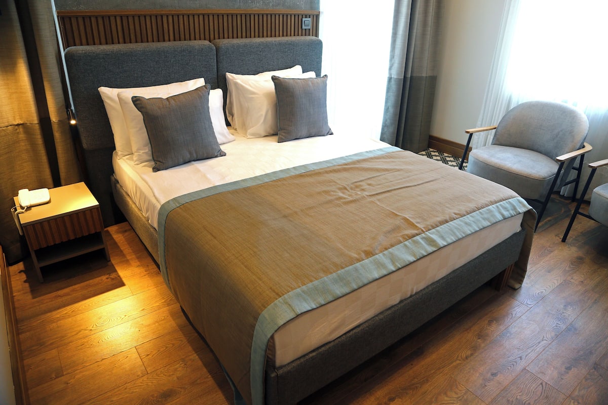 Quarto casal superior, sacada | 1 quarto, roupas de cama de algodão egípcio, roupas de cama premium