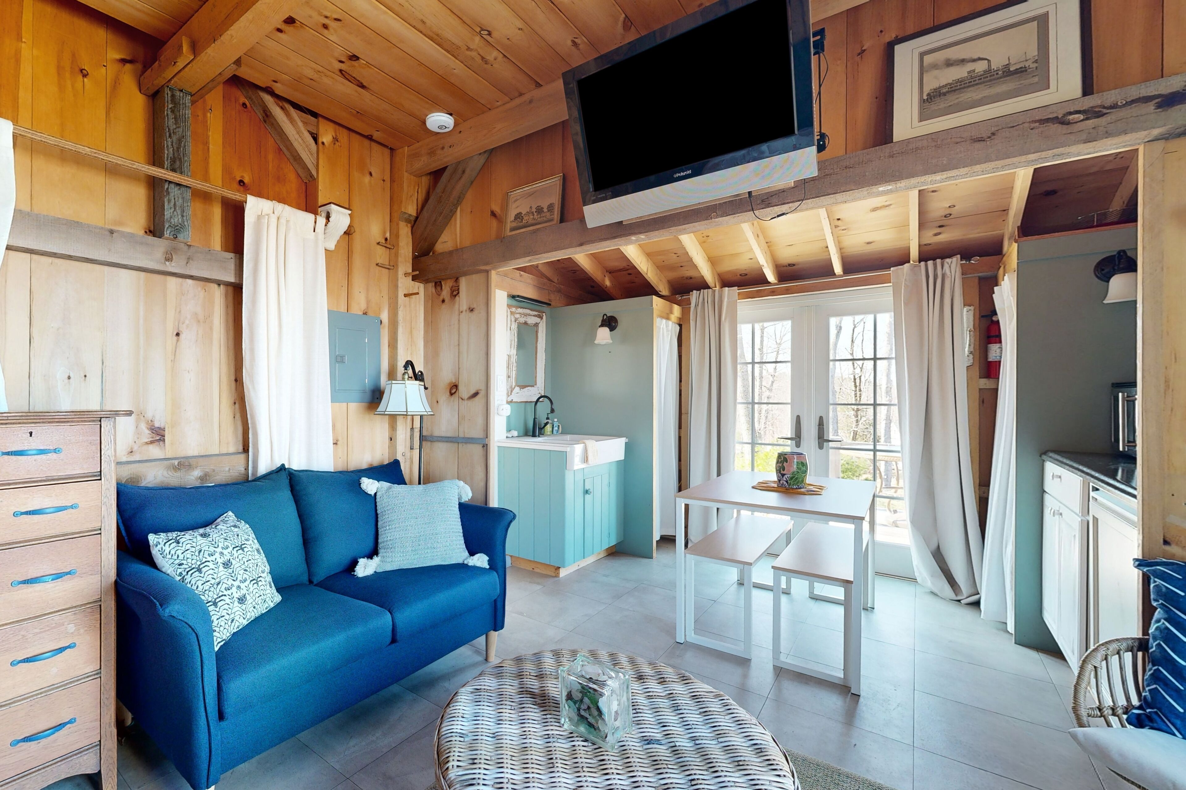 Idyllic cottage on five acres with great harbor views, large deck, & firepit