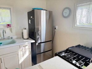 Fridge, microwave, oven, stovetop - Beau Ridge Cabin (Little Cabin with a big view) (Linden)