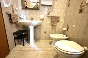 Shower, bidet, towels