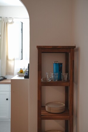 Interior - Studio Apartment '15' with Mountain View, Wi-Fi and one Air Condition in the bedroom. (Paros)