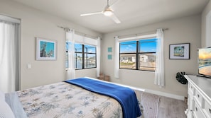 3 bedrooms, desk, iron/ironing board, travel cot