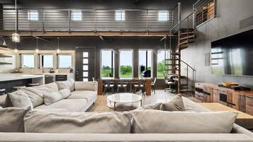 Fernseher, Bücher, Stereoanlage, Arbeitsbereiche