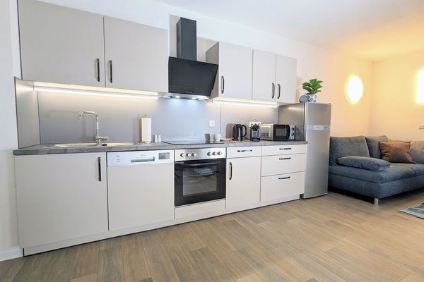 Frigorifero, microonde, forno, piano cottura