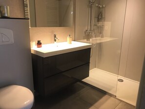 Ducha, secador de pelo, bidet, jabón
