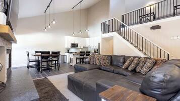TV, fireplace, offices