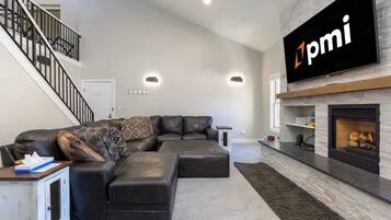 TV, fireplace, offices