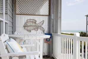 Outdoor dining - Ocean Club H203 - 2BR 2BA Almost Oceanfront Condo (Indian Beach)