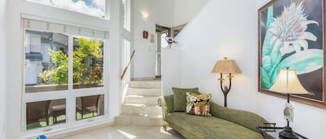 TV, DVD player, music library, video library