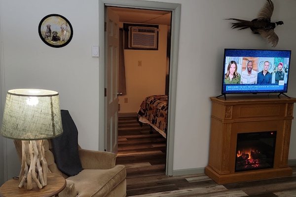 Premium Cabin, Non Smoking, City View | Living area | 55-inch Smart TV with digital channels, streaming services