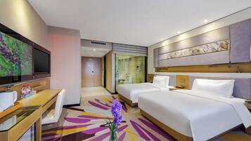 Down comforters, minibar, desk, blackout drapes