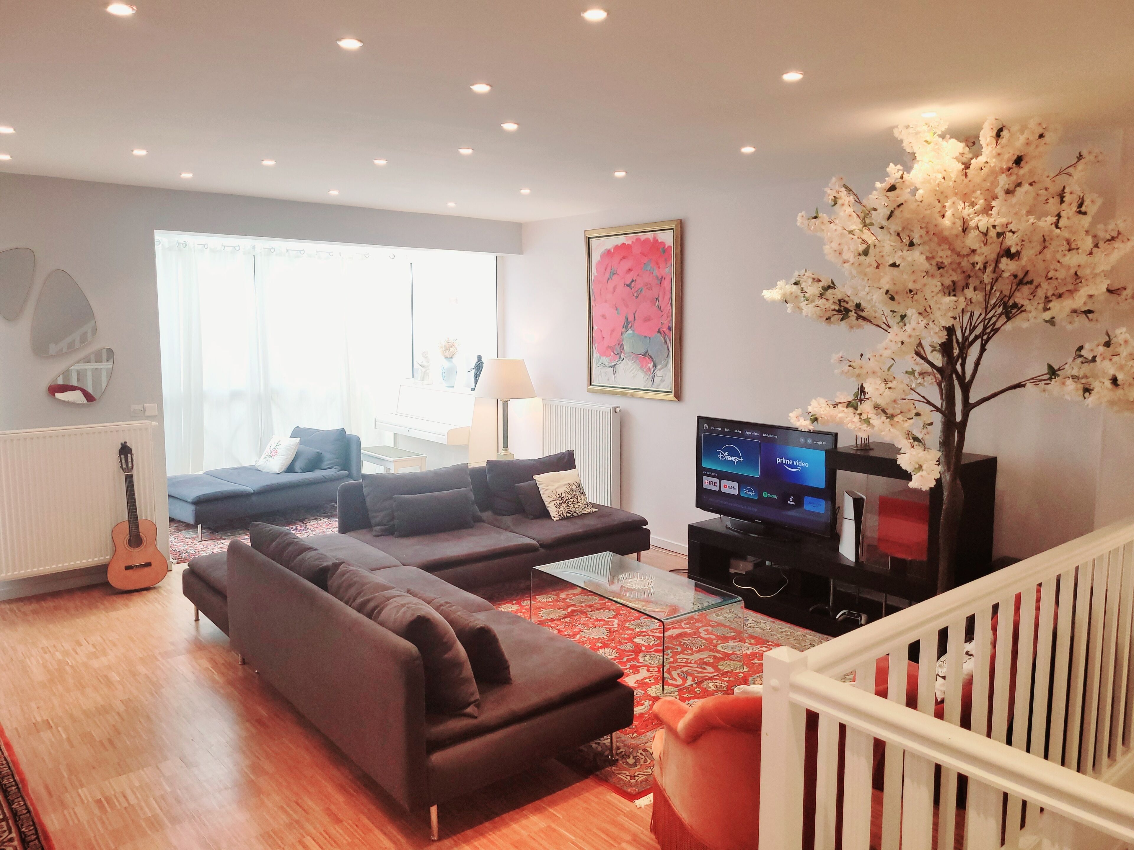 Smart-tv, een dvd-speler, boeken en een muziekbibliotheek