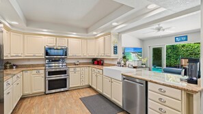 Fridge, microwave, oven, stovetop - Manatee River Views| Pool, Game Room + Near AMI (Bradenton)
