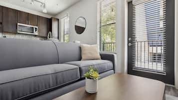 Classic Apartment, 1 Queen Bed (Self Check-in with Virtual Front Desk) | Living area