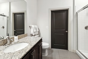 Deluxe Apartment, 2 Bedrooms (Self Check-in with Virtual Front Desk) | Bathroom | Free toiletries, hair dryer, towels, soap