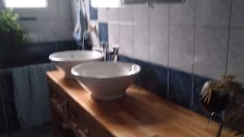 Eco-friendly toiletries, hair dryer, towels, soap