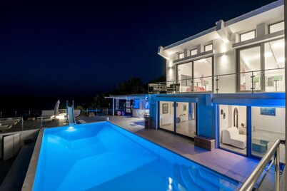 Ikaria Beachfront Villa | 7 Bedrooms | Villa Indigo Blue Haven | Infinity Pool.