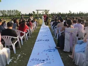 Outdoor banquet area