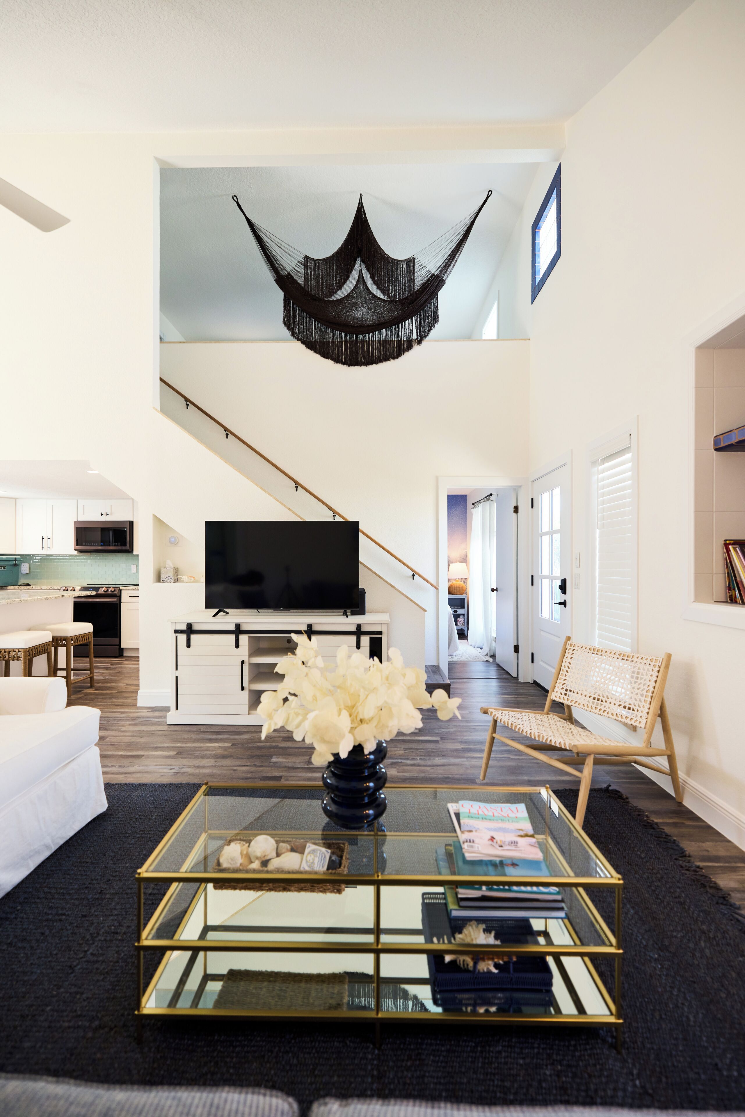 Smart TV, books, music library, stereo