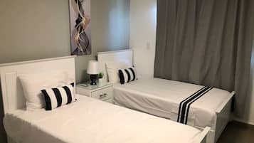2 slaapkamers, een strijkplank/strijkijzer, wifi, beddengoed