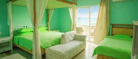 Down comforters, desk, rollaway beds, individually decorated