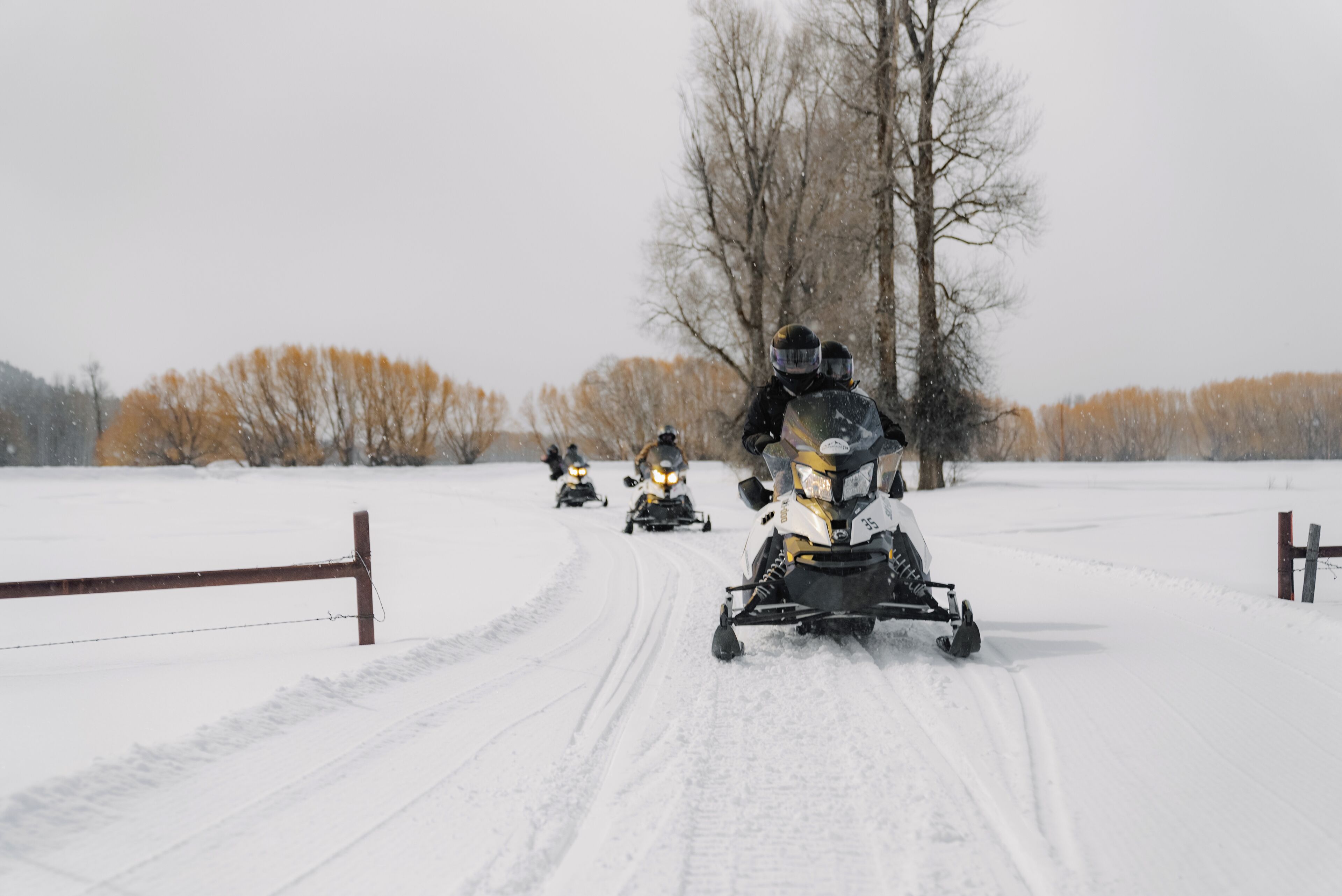 Snowmobile riding