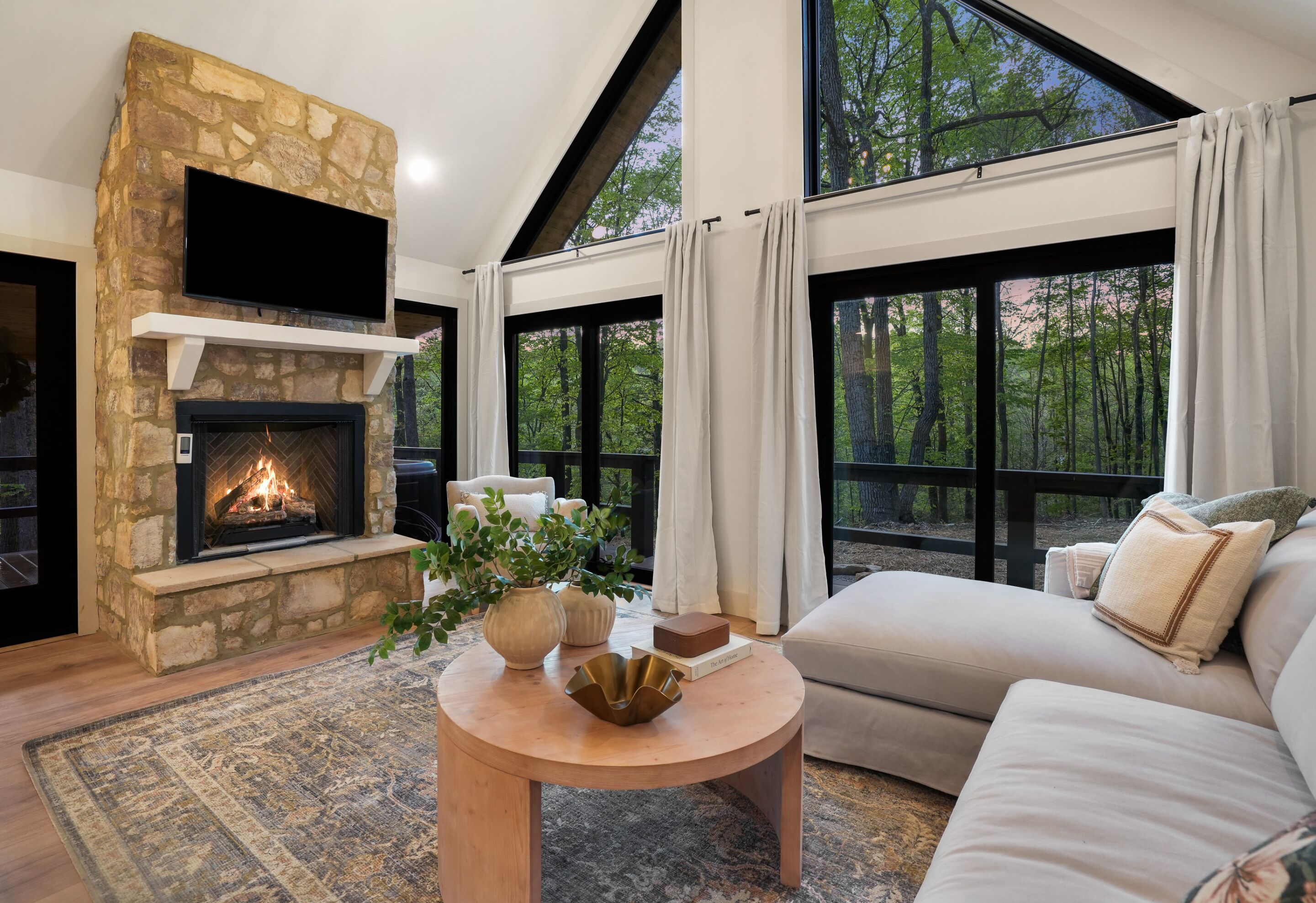 Smart TV, fireplace