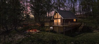 Chalet w Stunning Views, Hot Tub, Fire Pit, & WiFi