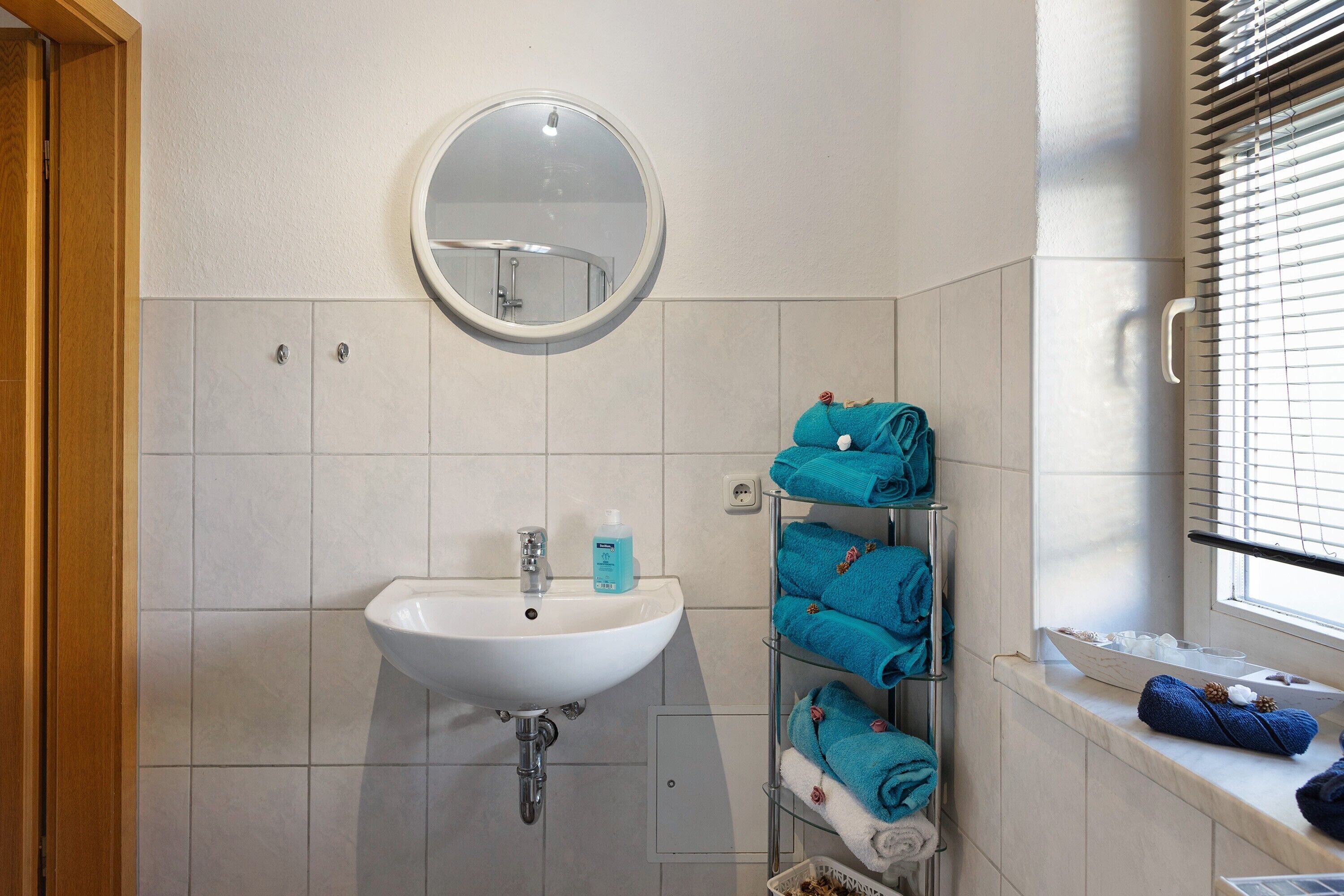 Een douche, handdoeken