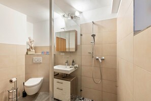 Dusche, Haartrockner, Handtücher